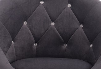 fotel ciemny szary z kryształkami